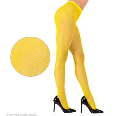 Collant Giallo Fluo a Rete Piccola |Widmann