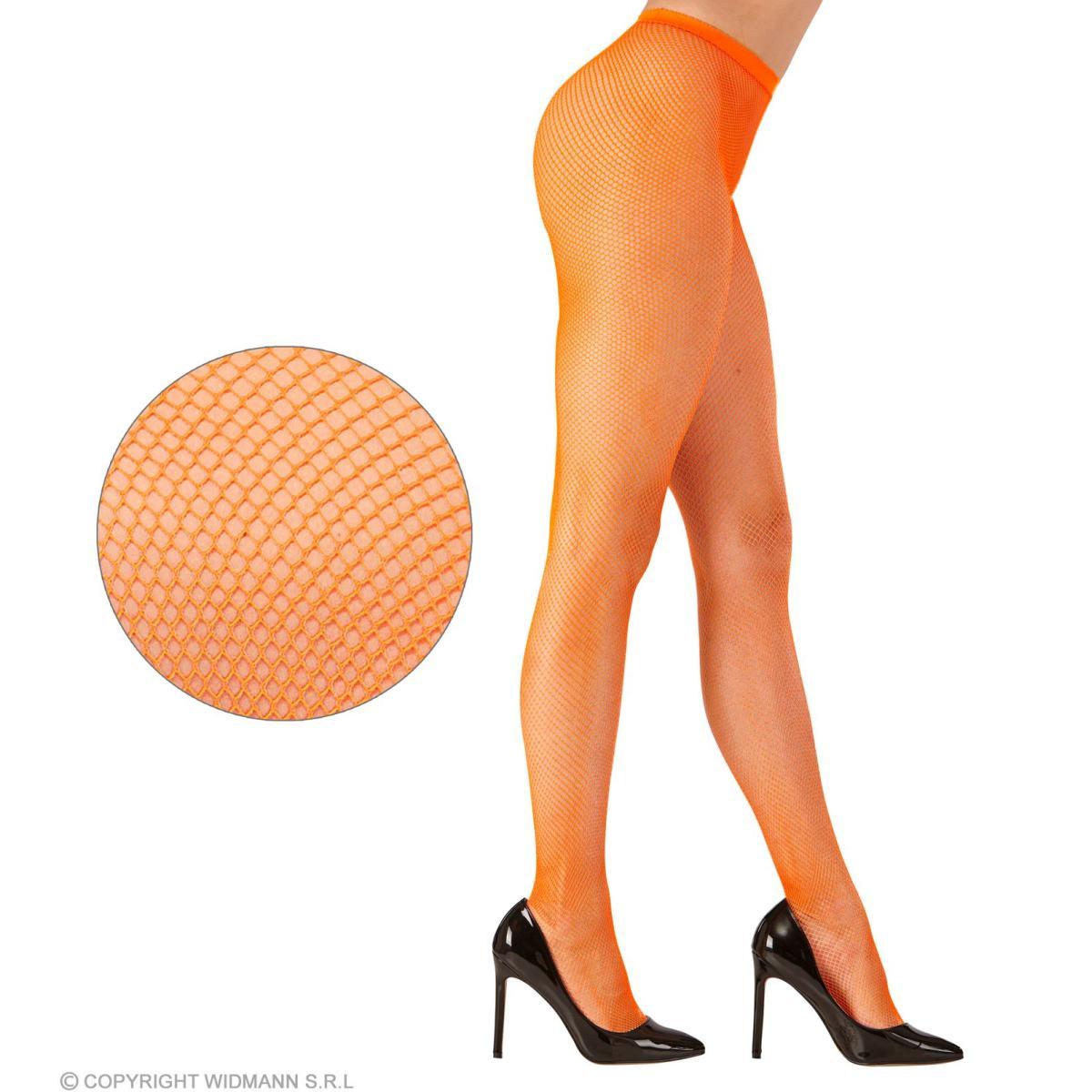 Collant Arancioni Fluo a Rete Piccola |Widmann