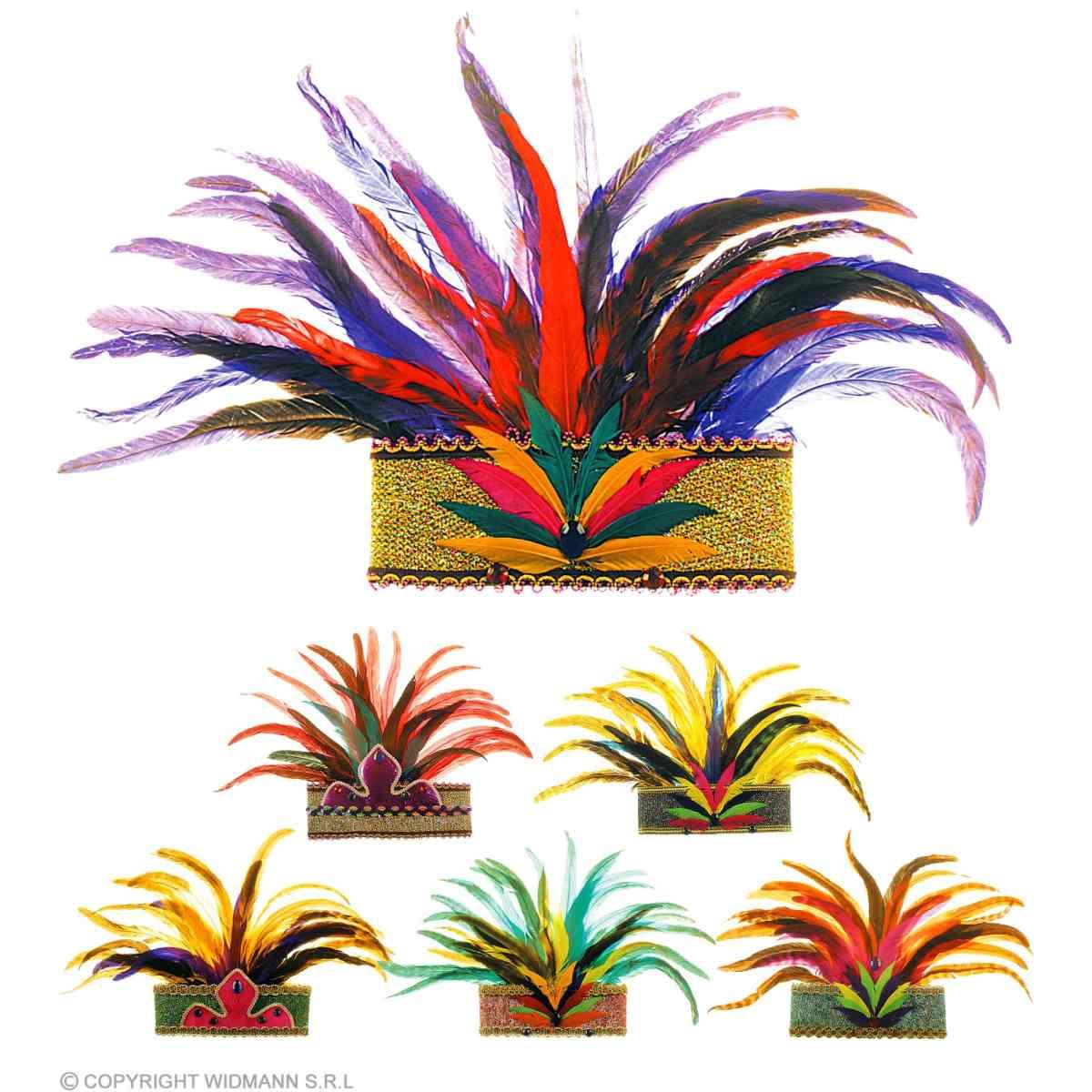 Copricapo Ballerina con Piume Colorate |Widmann