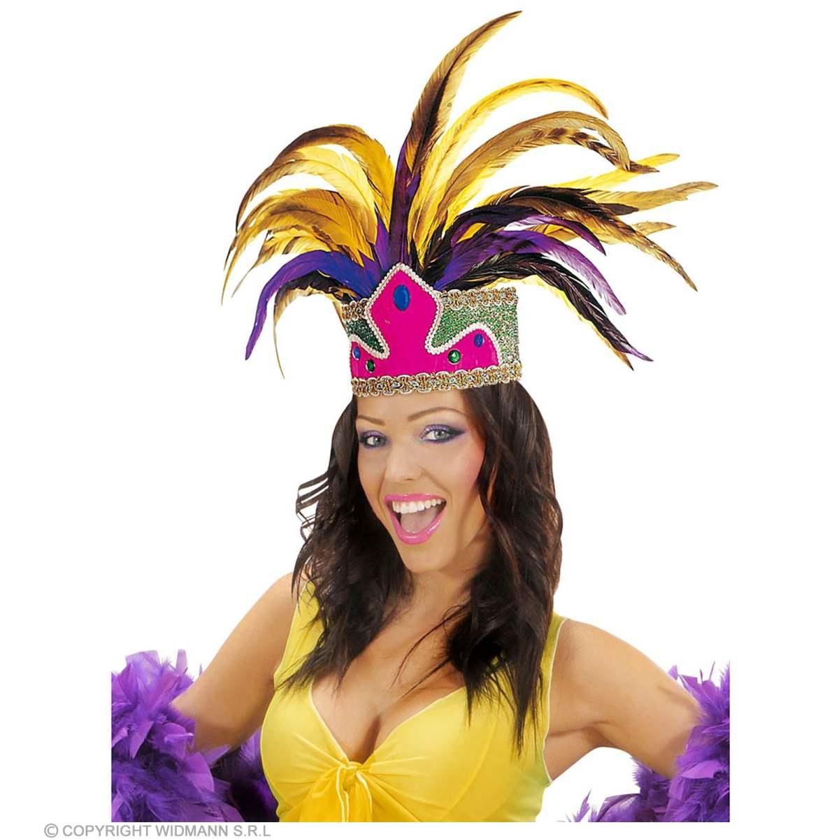 Copricapo Ballerina con Piume Colorate |Widmann