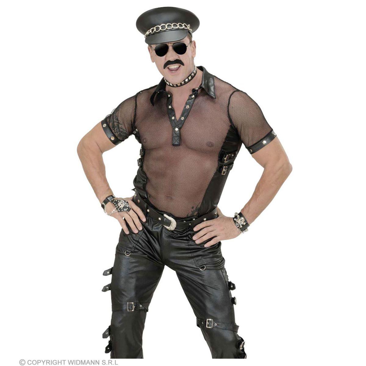 Braccialetto Similpelle Nero con Teschi e Catene |Widmann