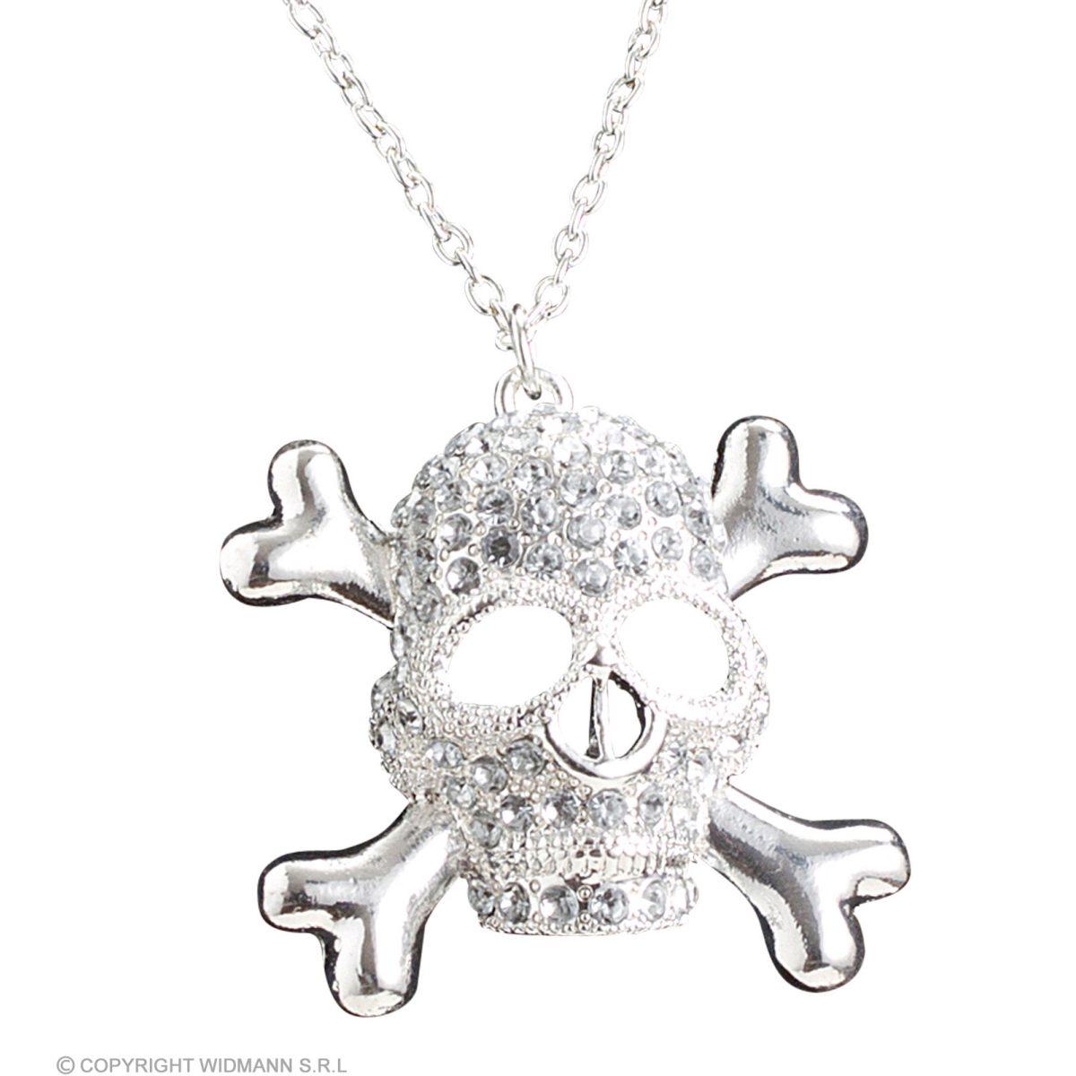 Collana Metallo con Teschio e Strass |Widmann