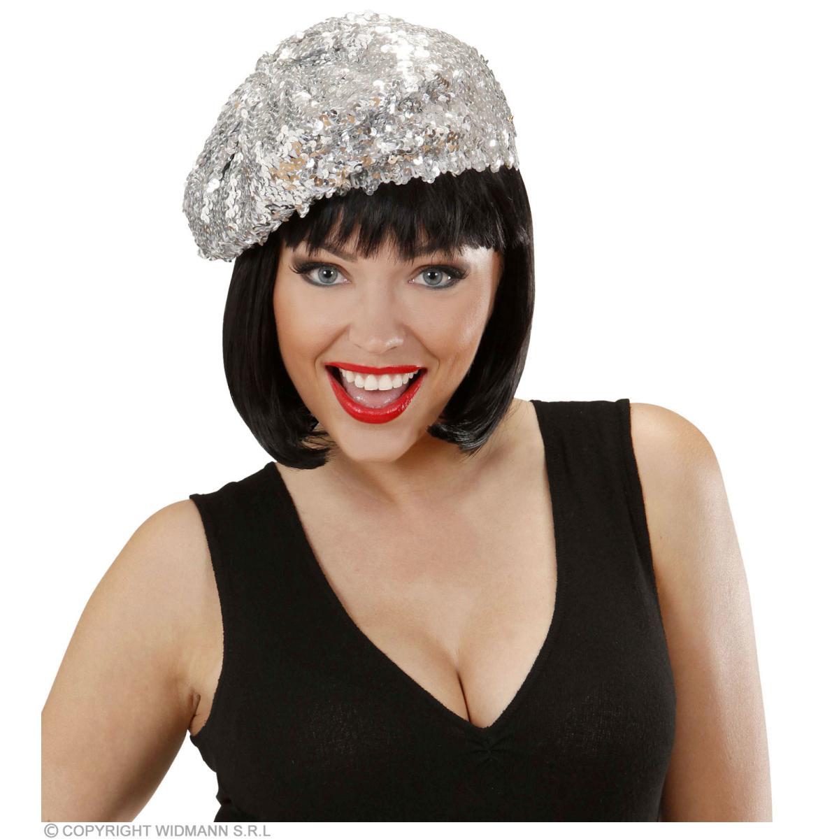 Cappello Basco Paillettes Argento |Widmann