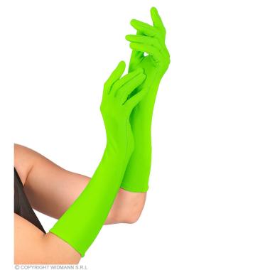 Guanti Lunghi Verde Fluo pz.2 |Widmann