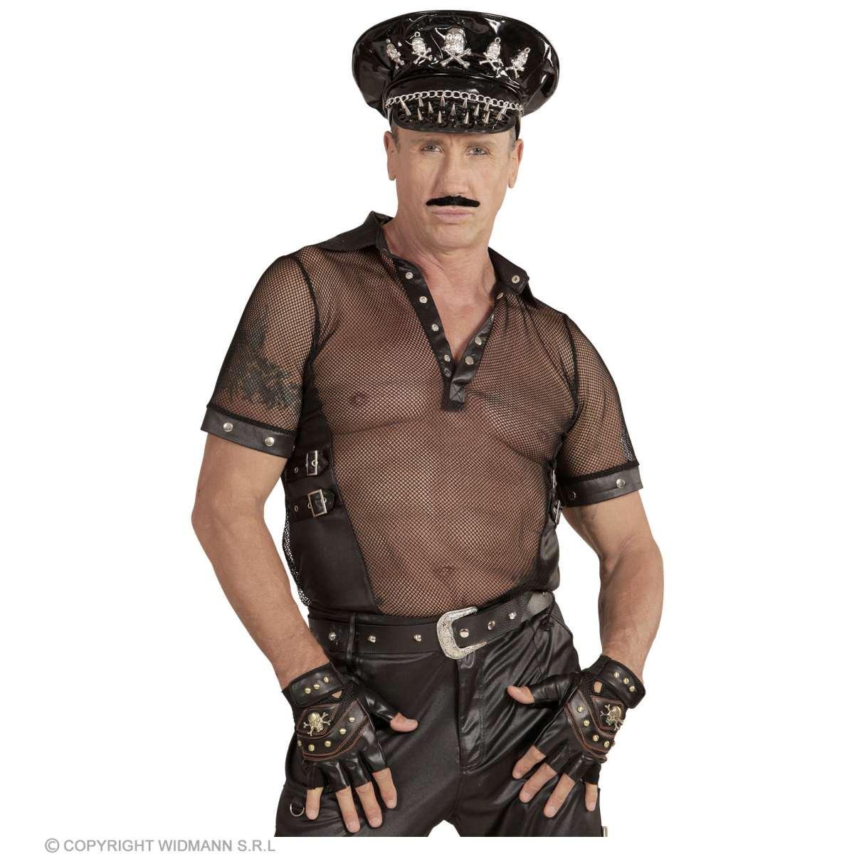 Guanti Corti Neri con Teschi Senza Dita |Widmann