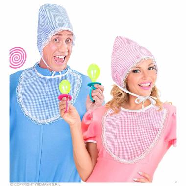 Bebe con Bavaglino con Cuffia e Ciuccio 2 Colori |Widmann