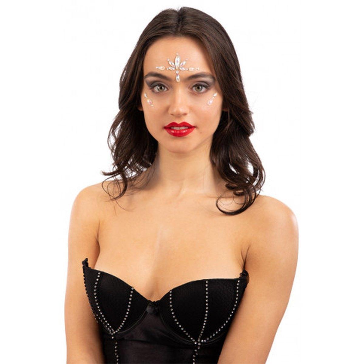 Trucco Decorazioni Adesive Viso Crystal Fluorescenti |Carnival Toys