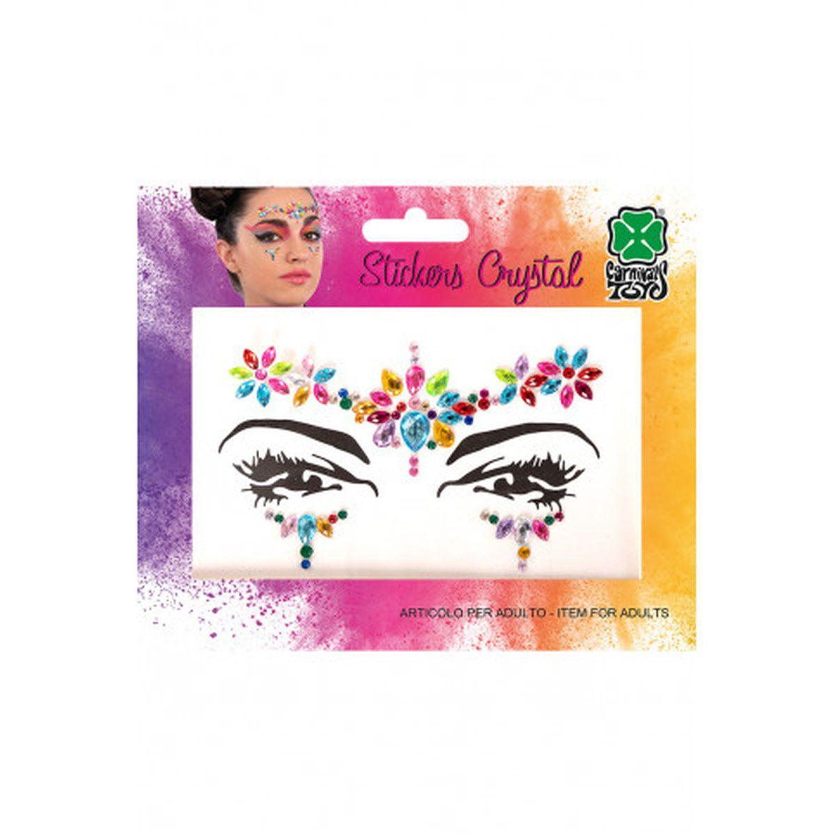 Trucco Decorazioni Adesive Viso Crystal Colorate |Carnival Toys