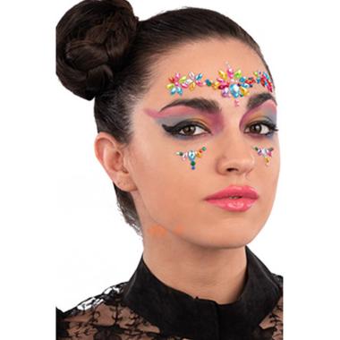 Trucco Decorazioni Adesive Viso Crystal Colorate |Carnival Toys