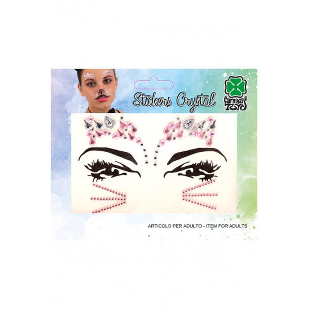 Trucco Decorazioni Adesive Viso Crystal Gattina |Carnival Toys