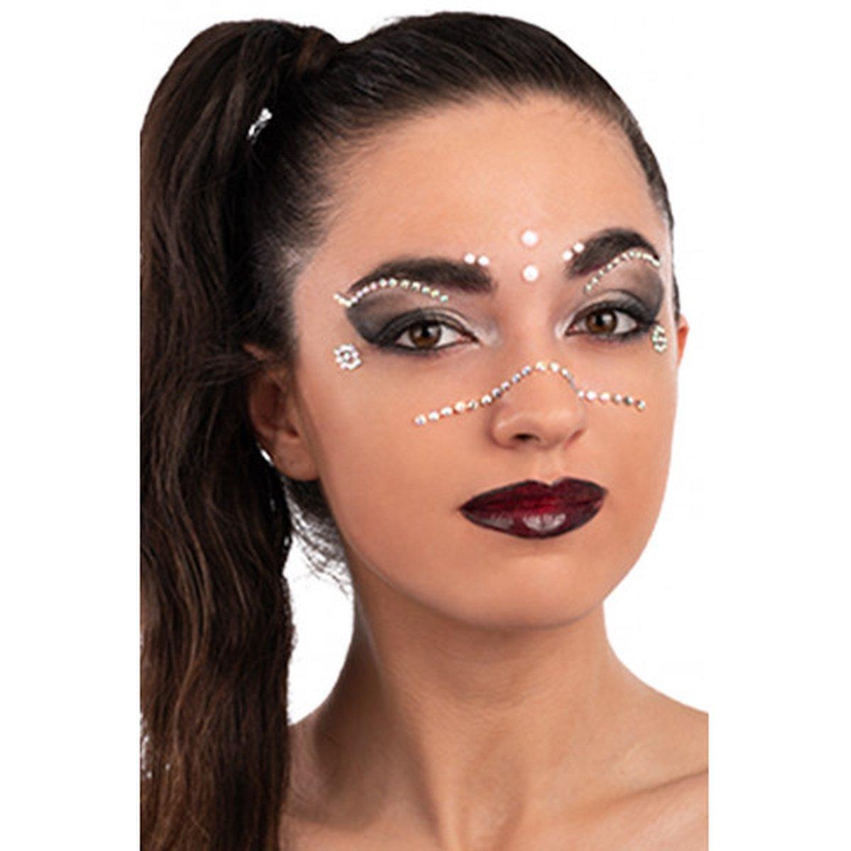 Trucco Decorazioni Adesive Viso Crystal con Perle |Carnival Toys