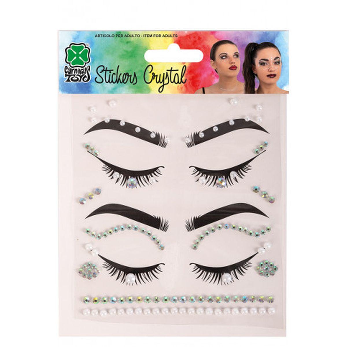 Trucco Decorazioni Adesive Viso Crystal con Perle |Carnival Toys
