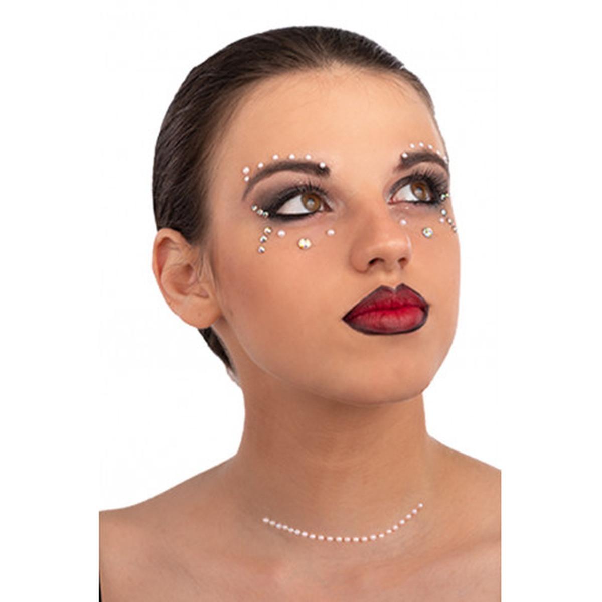 Trucco Decorazioni Adesive Viso Crystal con Perle |Carnival Toys