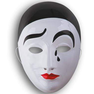 Maschera Viso PVC Pierrot |Carnival Toys