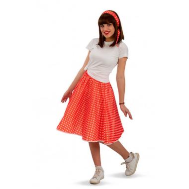 Costume Anni '50 Gonna Rossa con Foulard |Carnival Toys