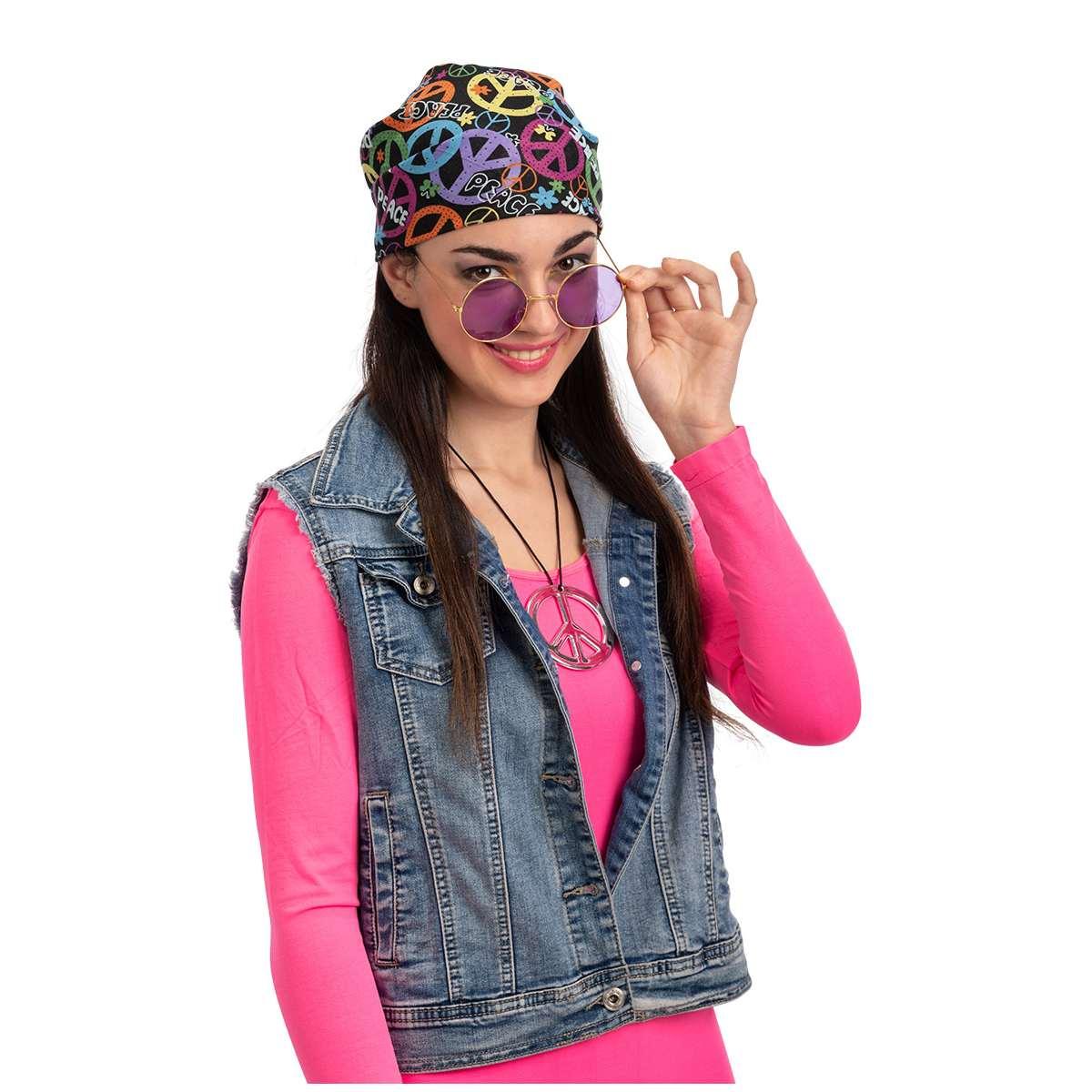 Hippie Bandana con Occhiali e Collana |Carnival Toys