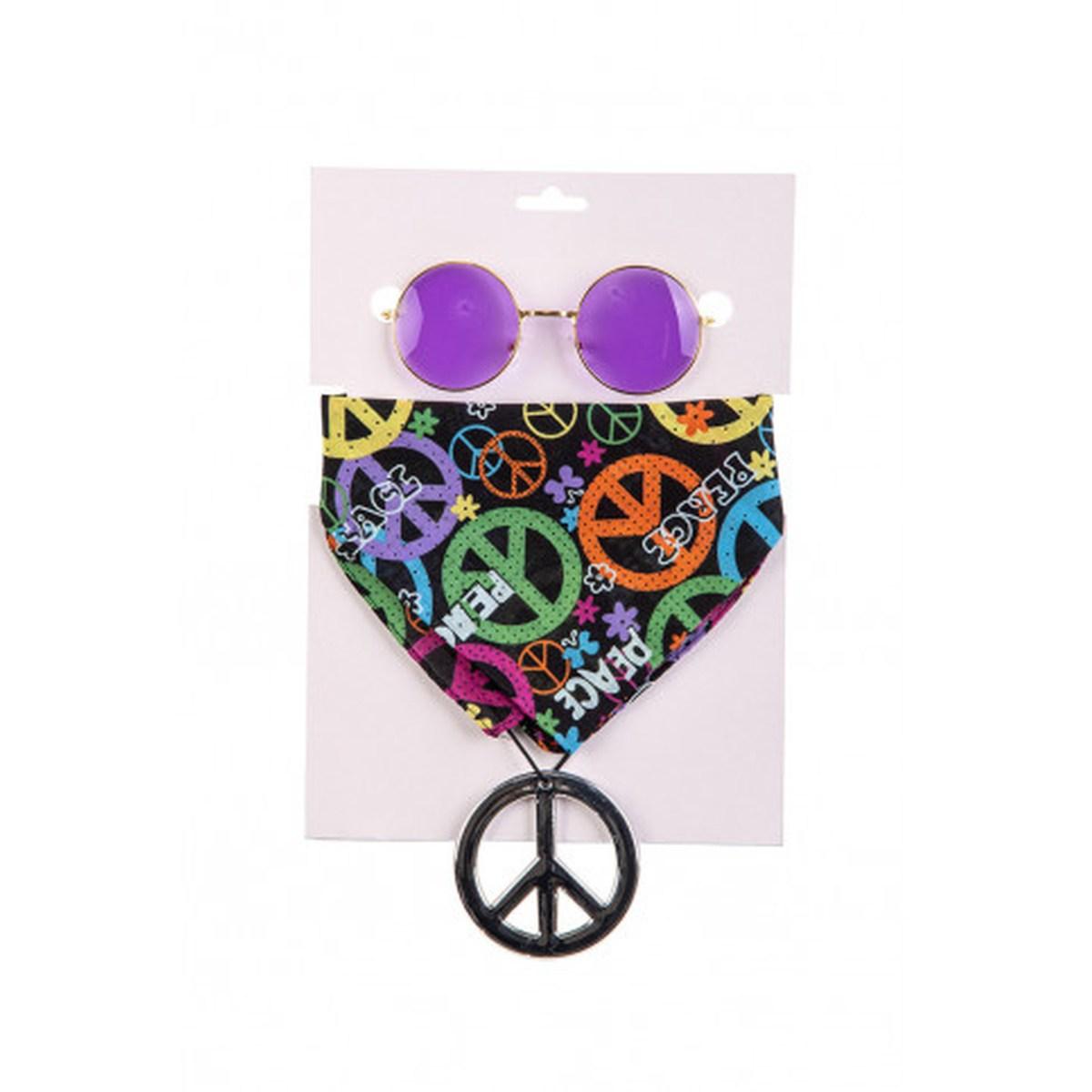 Hippie Bandana con Occhiali e Collana |Carnival Toys