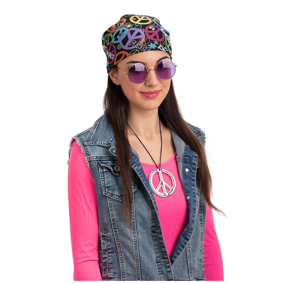 Hippie Bandana con Occhiali e Collana |Carnival Toys