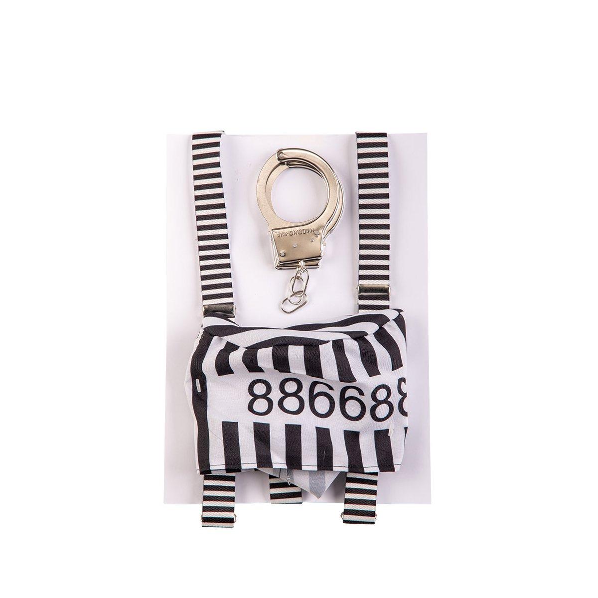 Costume Prigioniero con Cappello Bretelle e Manette |Carnival Toys