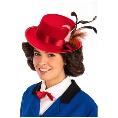 Cappello Bifloccato Rosso con Piume |Carnival Toys