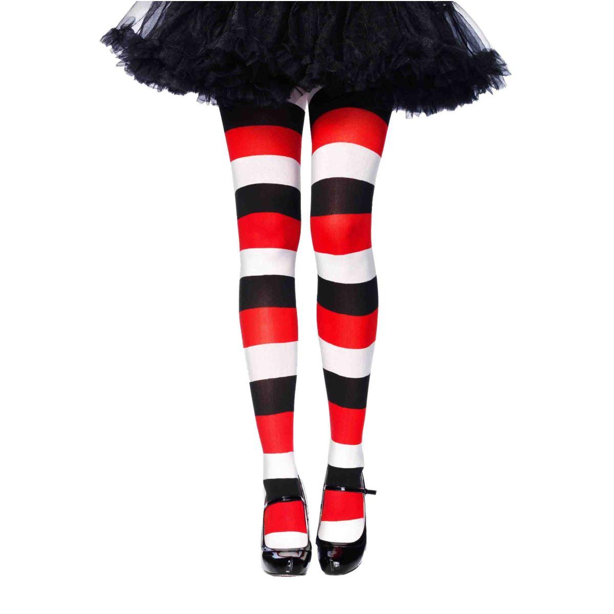 Collant Righe Bianche Rosse Nere |Leg Avenue