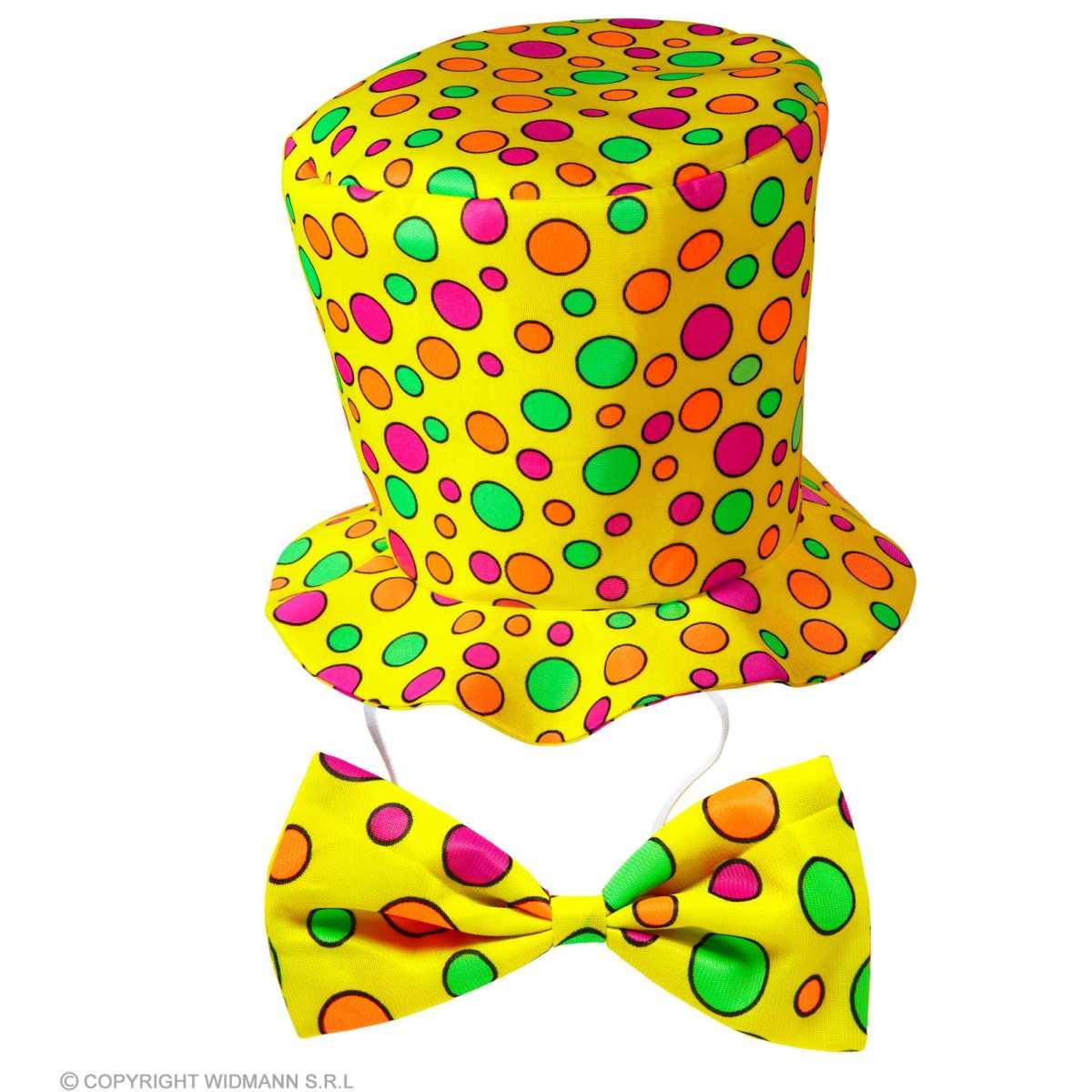 Cappello Clown Giallo Pois con Fiocco |Widmann