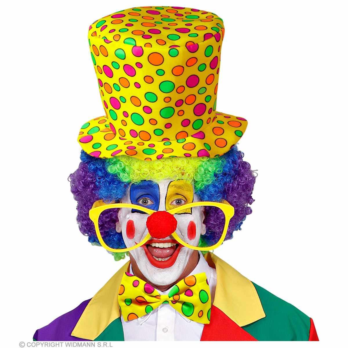 Cappello Clown Giallo Pois con Fiocco |Widmann