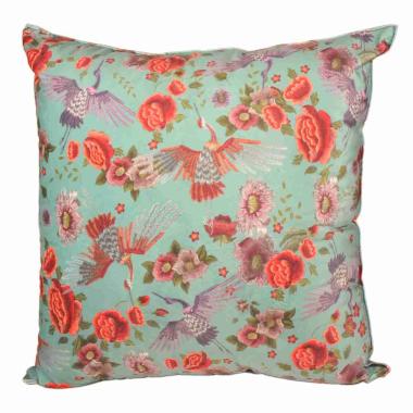 Cuscino Arredo Velour Bird Verde cm.50x50x19 | Alore Casa