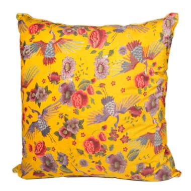 Cuscino Arredo Velour Bird Ocra cm.50x50x19 | Alore Casa