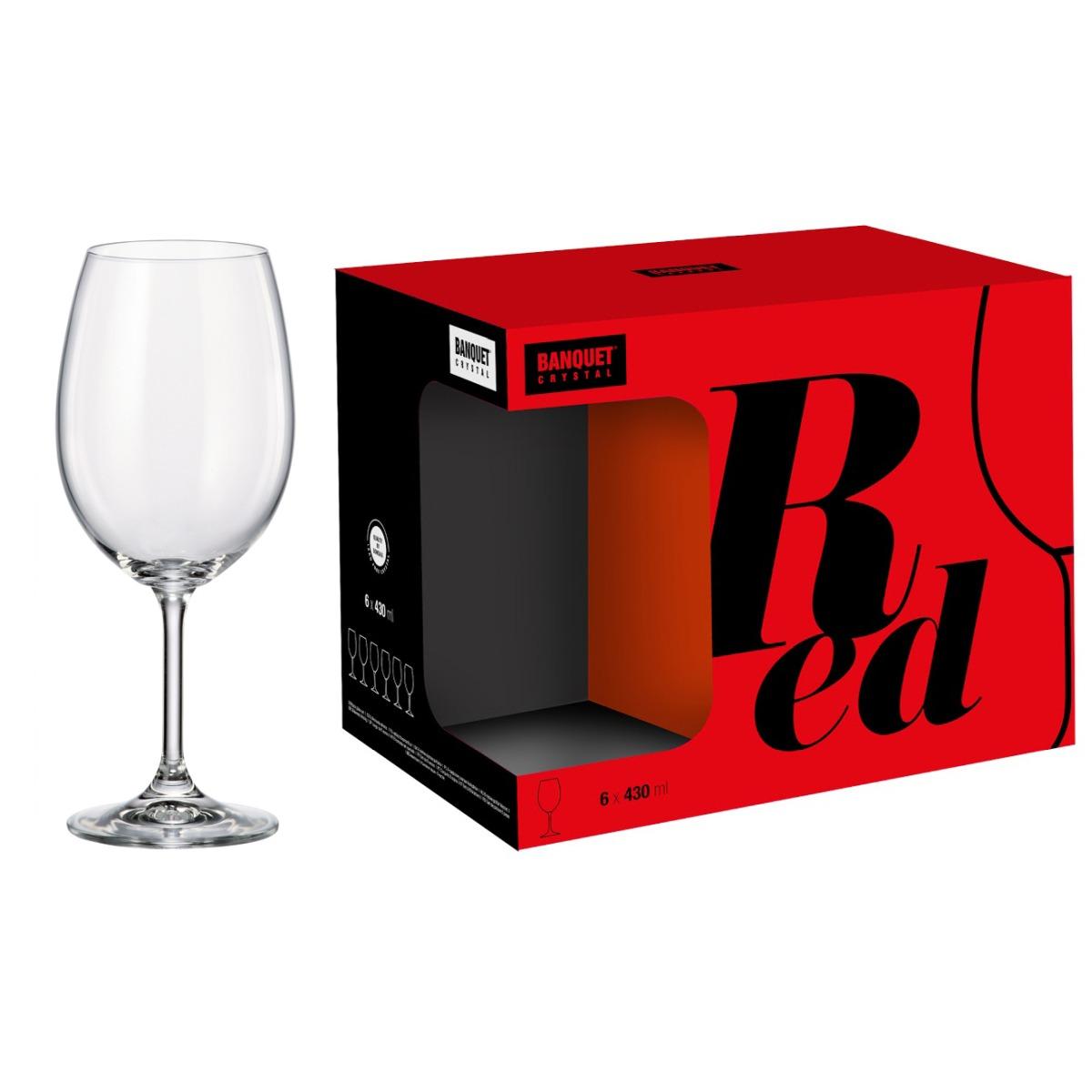 Bicchieri Vetro Set pz.6 Vino Rosso ml.430 | Rcr