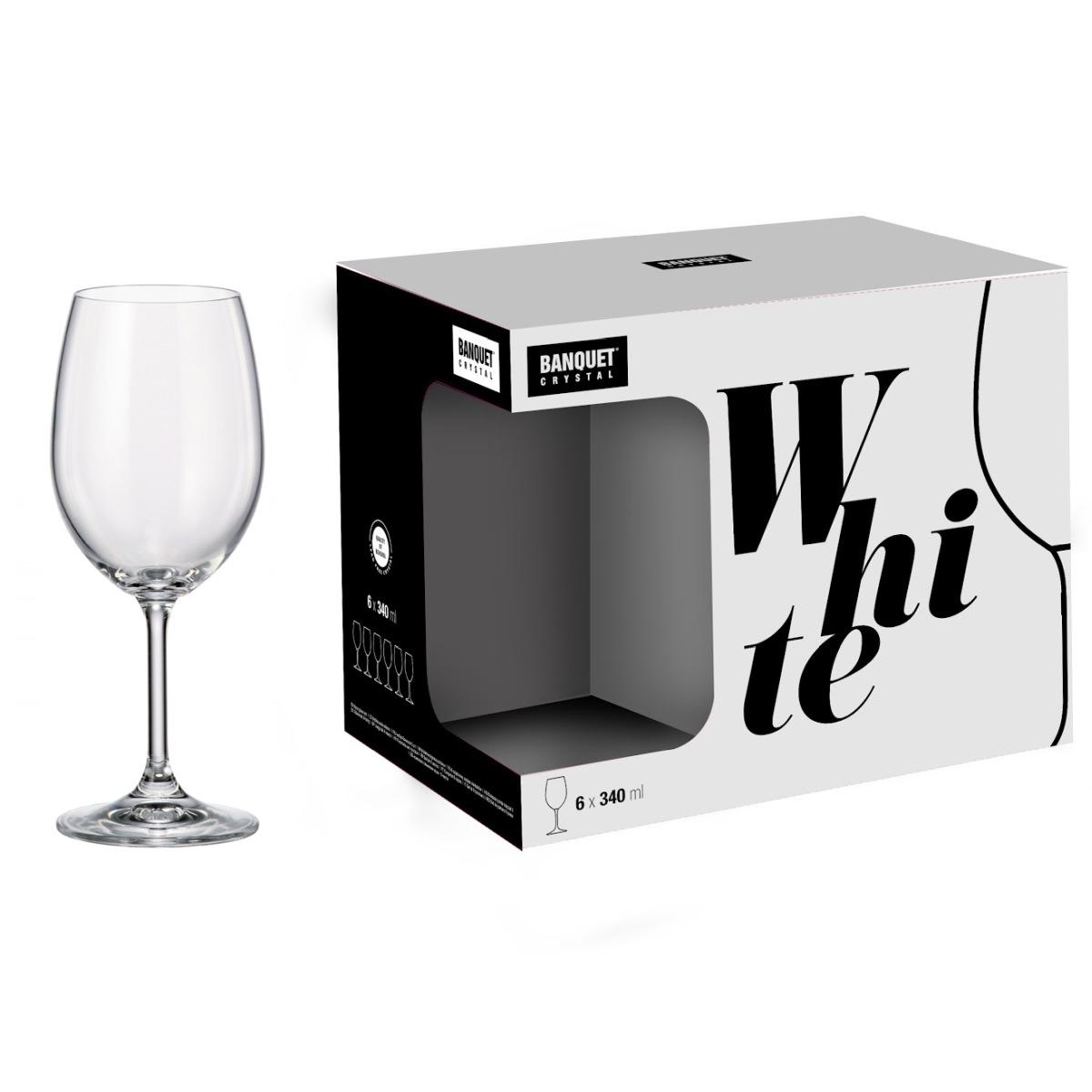 Bicchieri Vetro Set pz.6 Vino Bianco ml.340 | Rcr