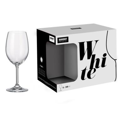 Bicchieri Vetro Set pz.6 Vino Bianco ml.340 | Rcr