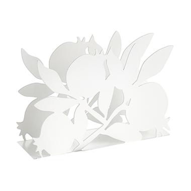 Porta Tovaglioli Metallo Melograni Bianco cm.15x4,5xh10 | Montemaggi