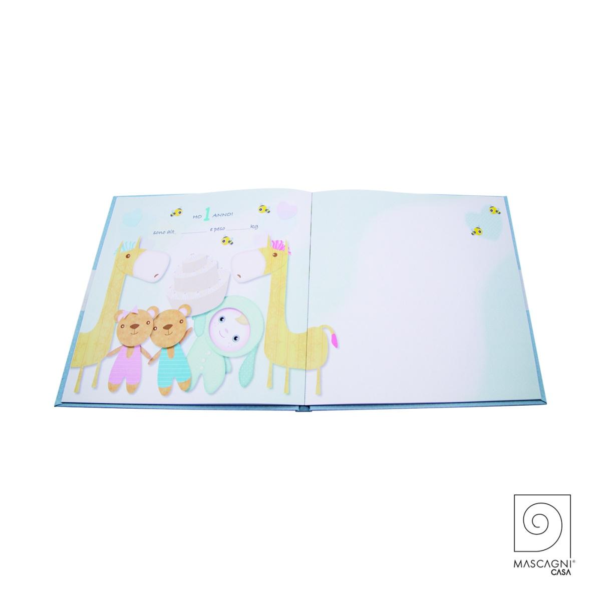 Album Foto Baby Azzurro Eccomi Illustrato cm.26x26 | Mascagni