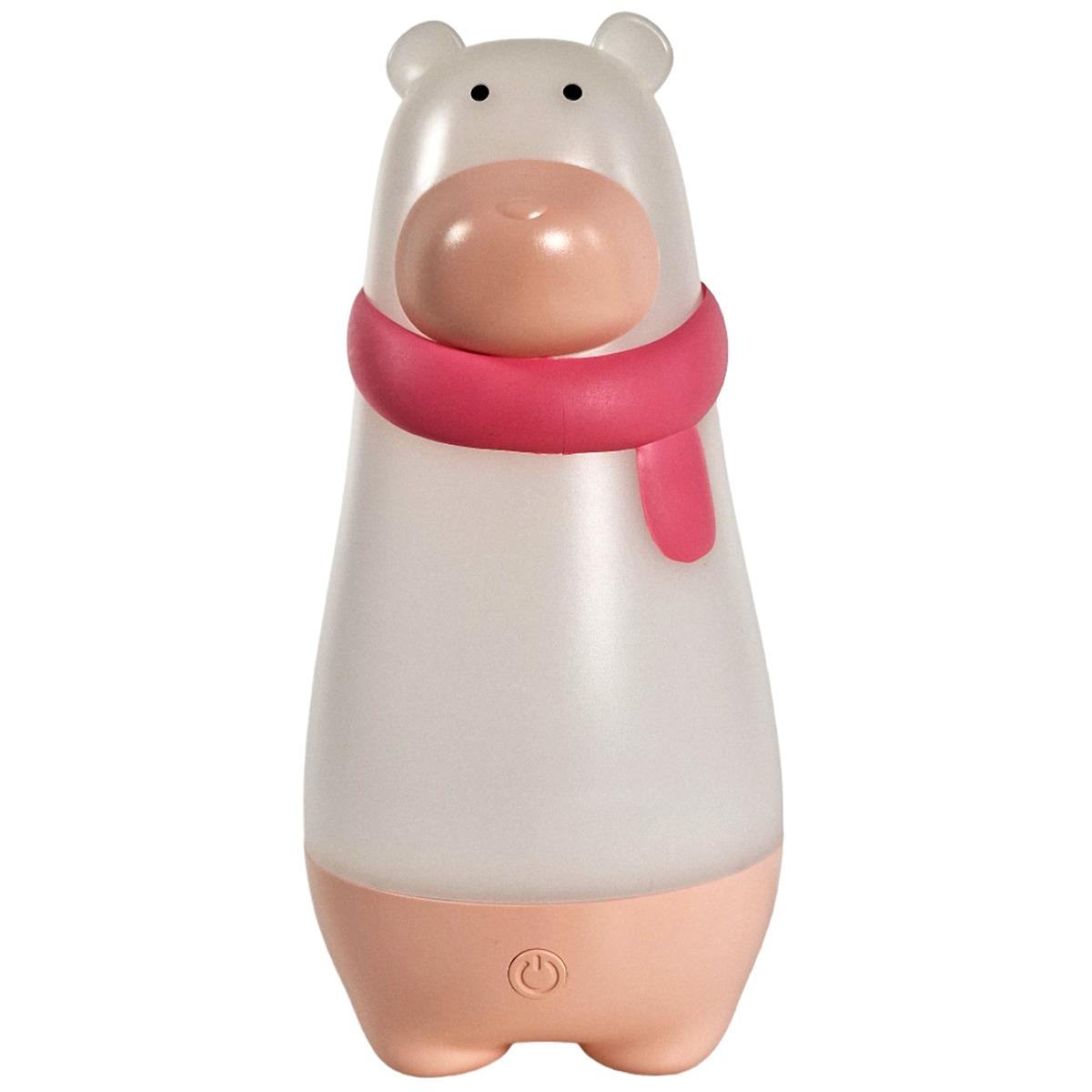 Lampada Tavolo Led ABS Orsetto Yoghi Rosa con Cavo USB cm.20 | Mascagni