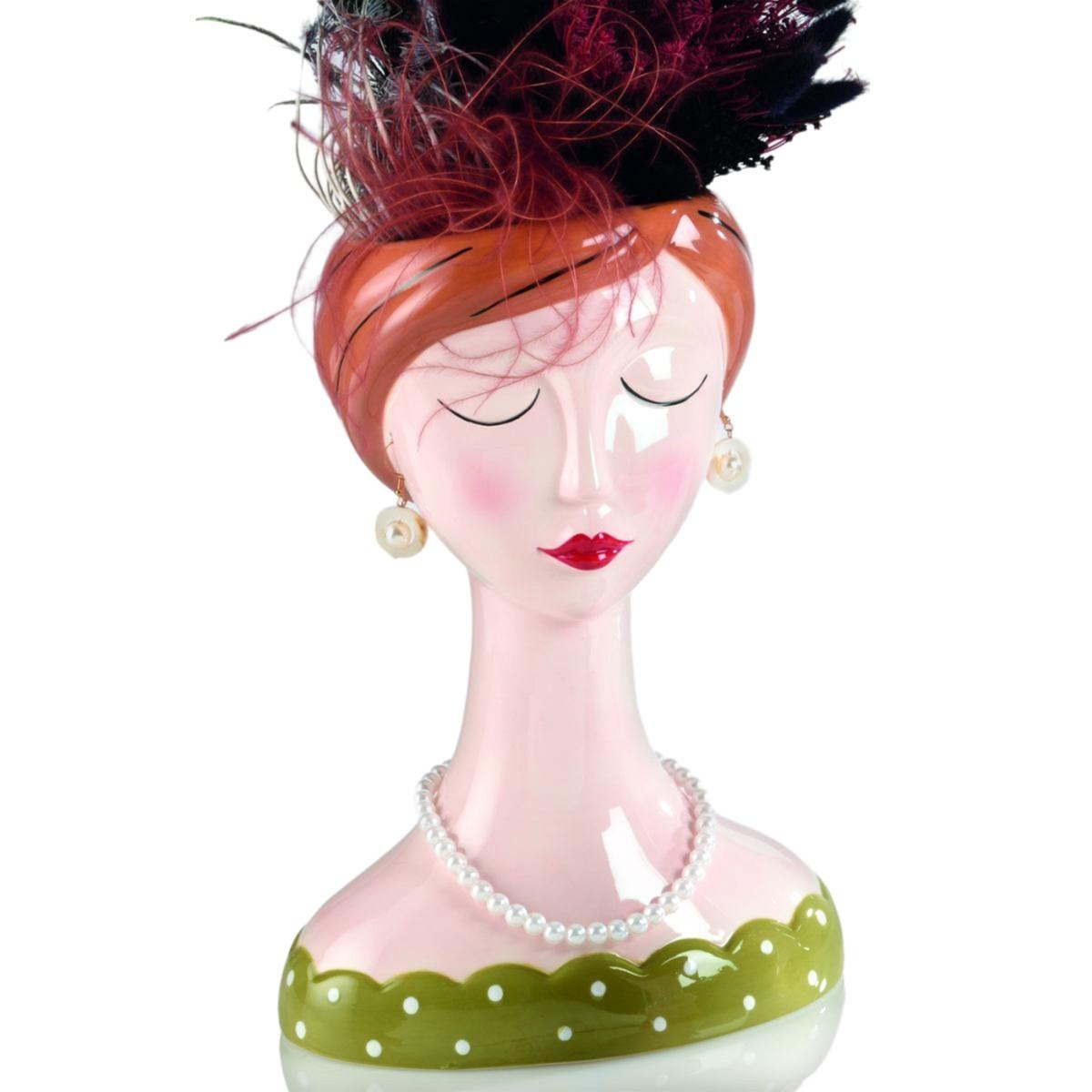 Vaso Ceramica Girl con Collana e Orecchini cm.20x23x30 |Montemaggi