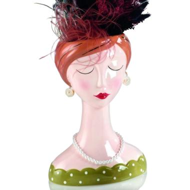 Vaso Ceramica Girl con Collana e Orecchini cm.20x23x30 |Montemaggi