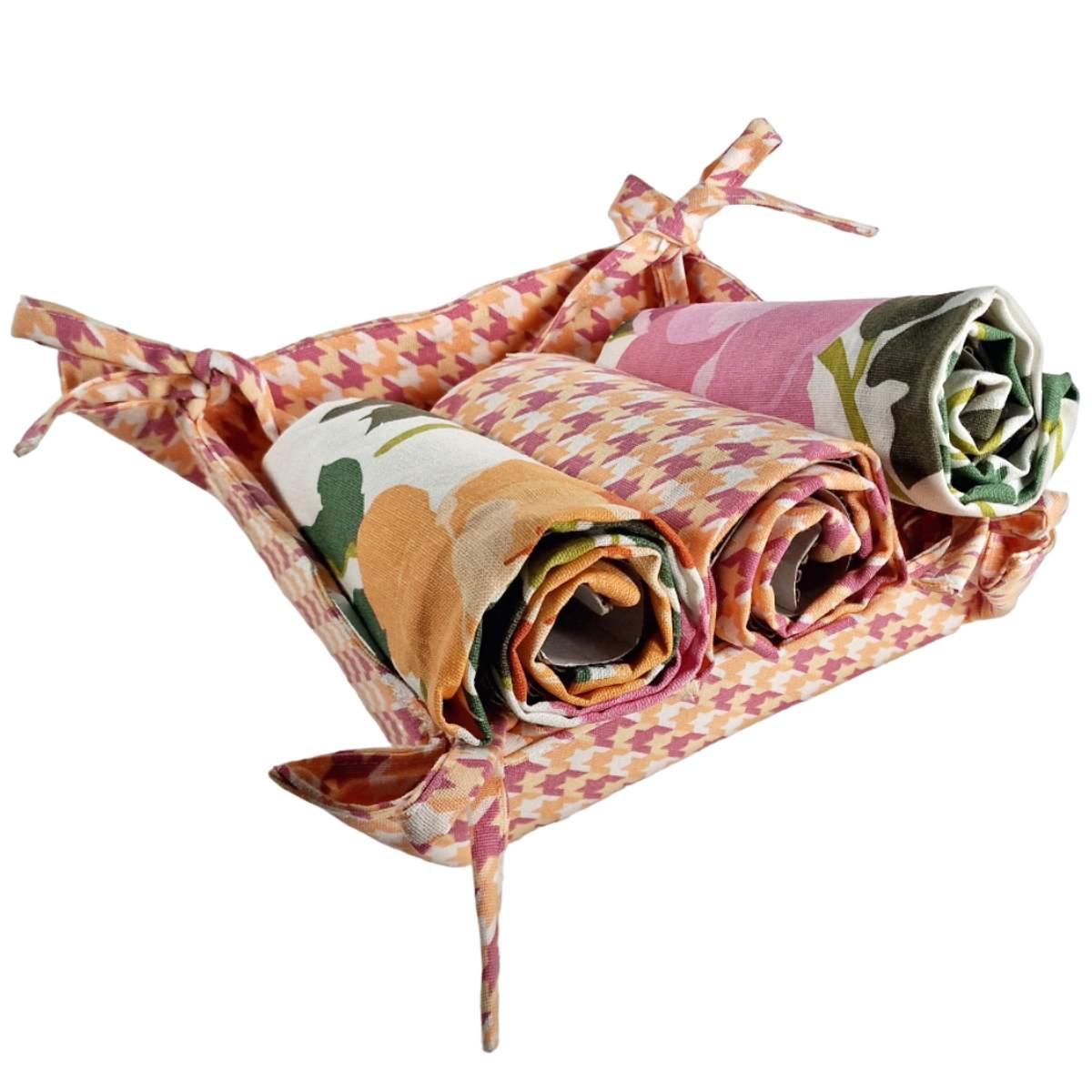 Strofinaccio con Cestino con Rose cm.45x70 Set pz.3 | Montemaggi