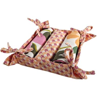 Strofinaccio con Cestino con Rose cm.45x70 Set pz.3 | Montemaggi