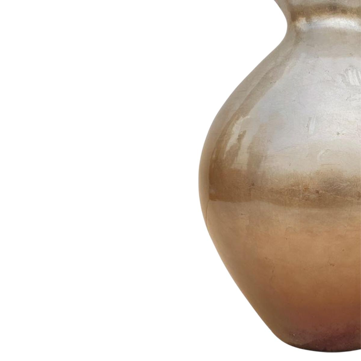 Vaso Ceramica Giara Argento Bronzo cm.26x42 | Ambienti Glamour