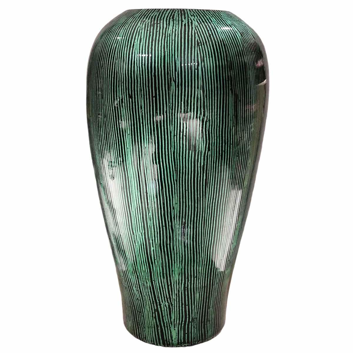 Vaso Ceramica Sumatra Verde Rigato cm.18x40 | Ambienti Glamour