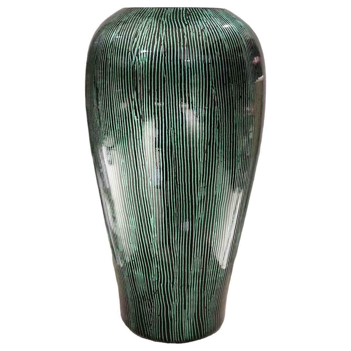 Vaso Ceramica Sumatra Verde Rigato cm.18x40 | Ambienti Glamour