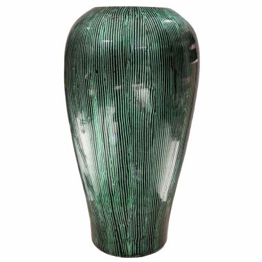 Vaso Ceramica Sumatra Verde Rigato cm.18x40 | Ambienti Glamour