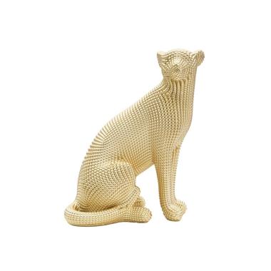 Scultura Leopardo Gold cm.23x15,5x29 |Mauro Ferretti