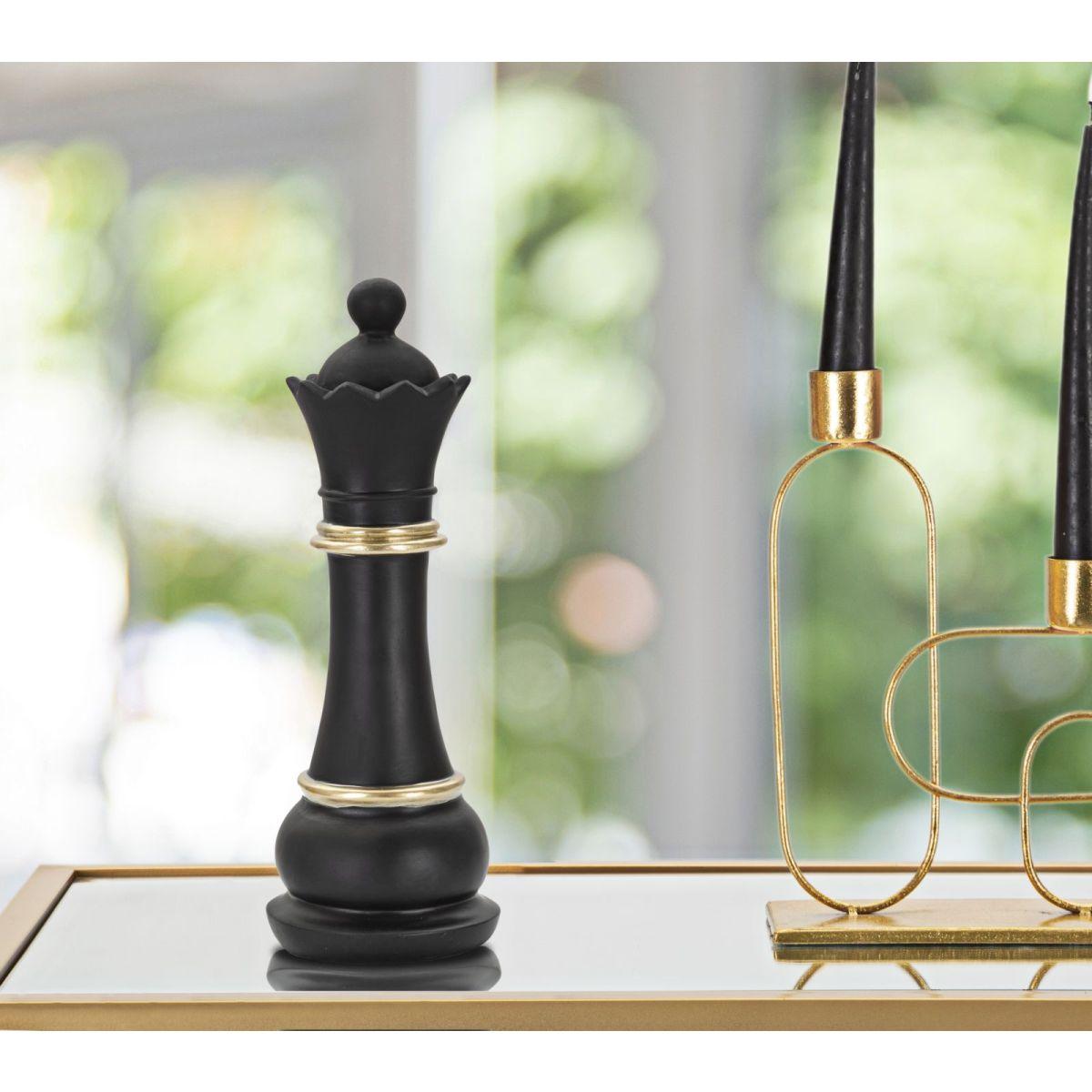 Scacchi Regina Nera Oro Cm Ø9x25,5 |Mauro Ferretti