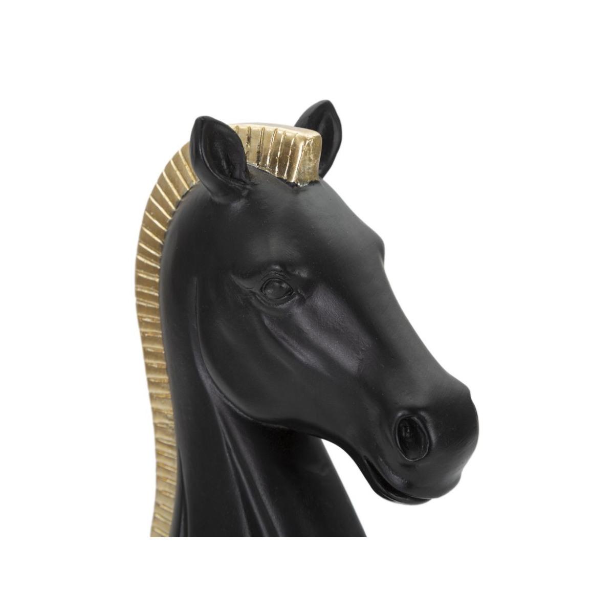 Scacchi Cavallo Nero Oro Cm 10,5x8,5x19 061 |Mauro Ferretti