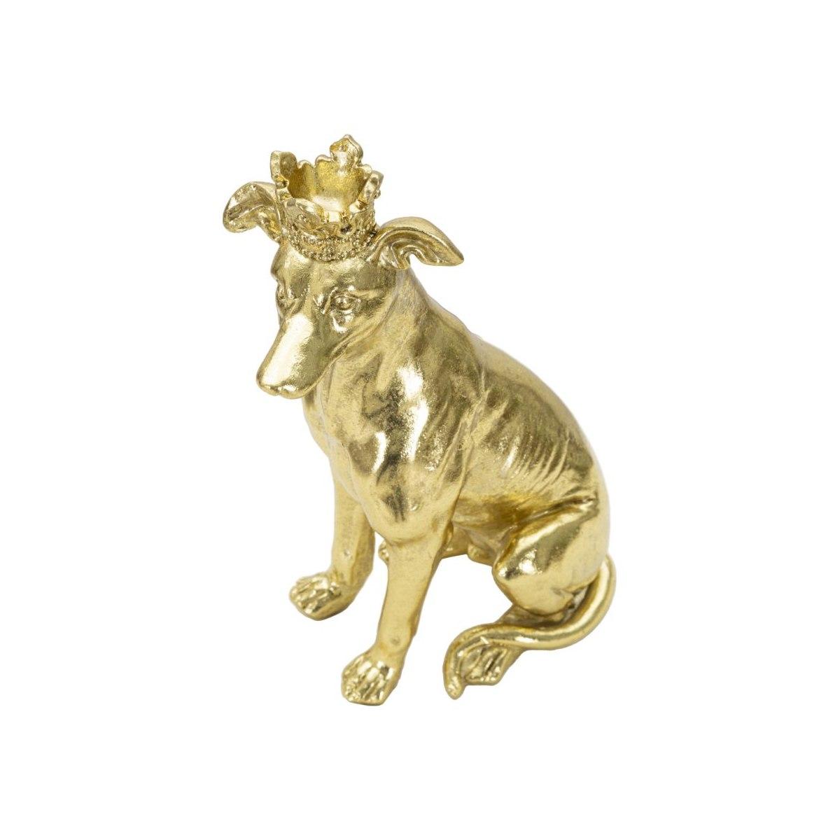 Cane Con Corona Oro cm.20x12,5x33 |Mauro Ferretti