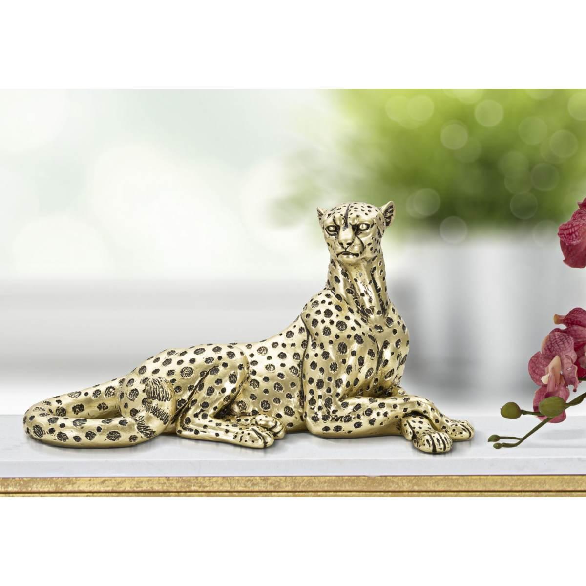 Leopardo Points Oro Sdraiato cm.27,3x10,3x13,9 |Mauro Ferretti