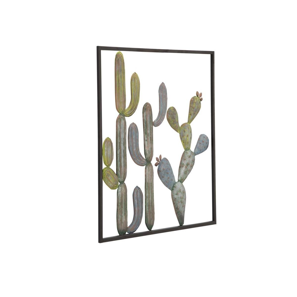 Quadro Pannello In Ferro Cactus-Frame Mod.C cm.50x1,3x50 |Mauro Ferretti