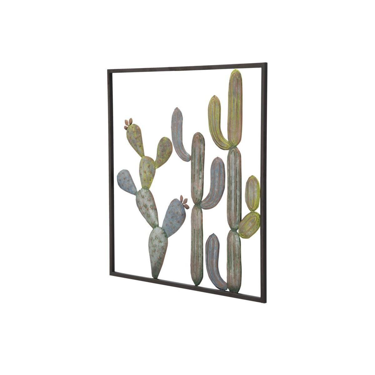 Quadro Pannello In Ferro Cactus-Frame Mod.C cm.50x1,3x50 |Mauro Ferretti